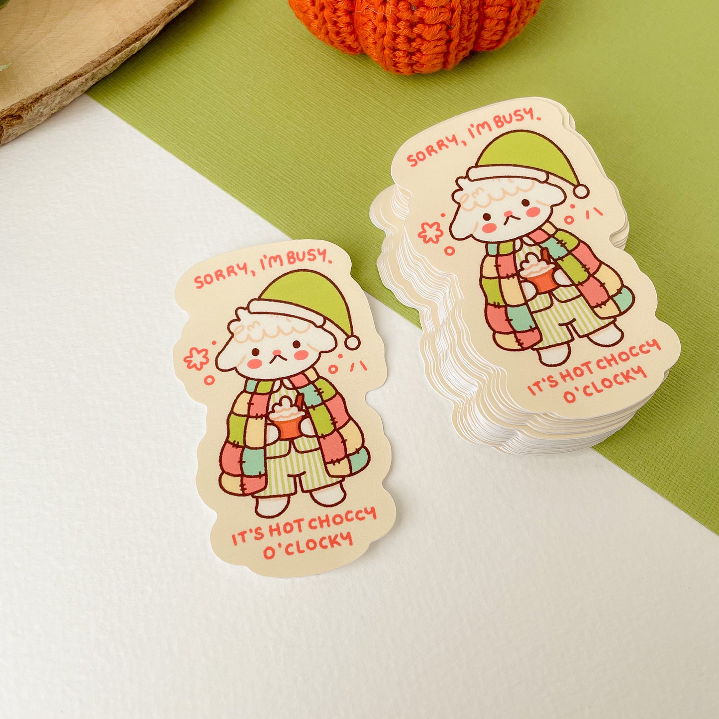 Hot Choccy O'Clocky (Lamb) - Matte Vinyl Sticker