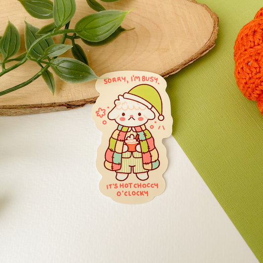 Hot Choccy O'Clocky (Lamb) - Matte Vinyl Sticker