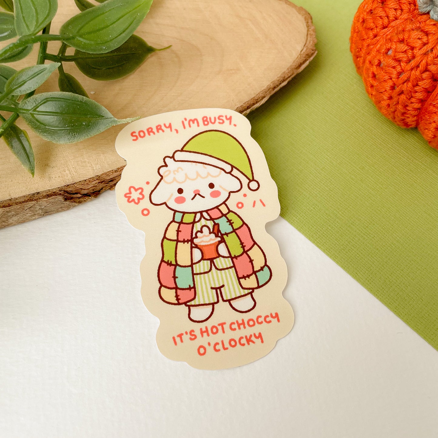 Hot Choccy O'Clocky (Lamb) - Matte Vinyl Sticker