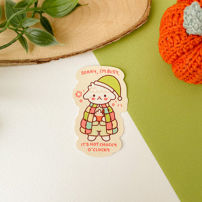 Hot Choccy O'Clocky (Lamb) - Matte Vinyl Sticker