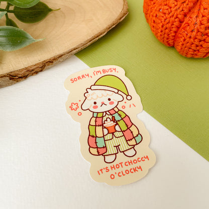 Hot Choccy O'Clocky (Lamb) - Matte Vinyl Sticker