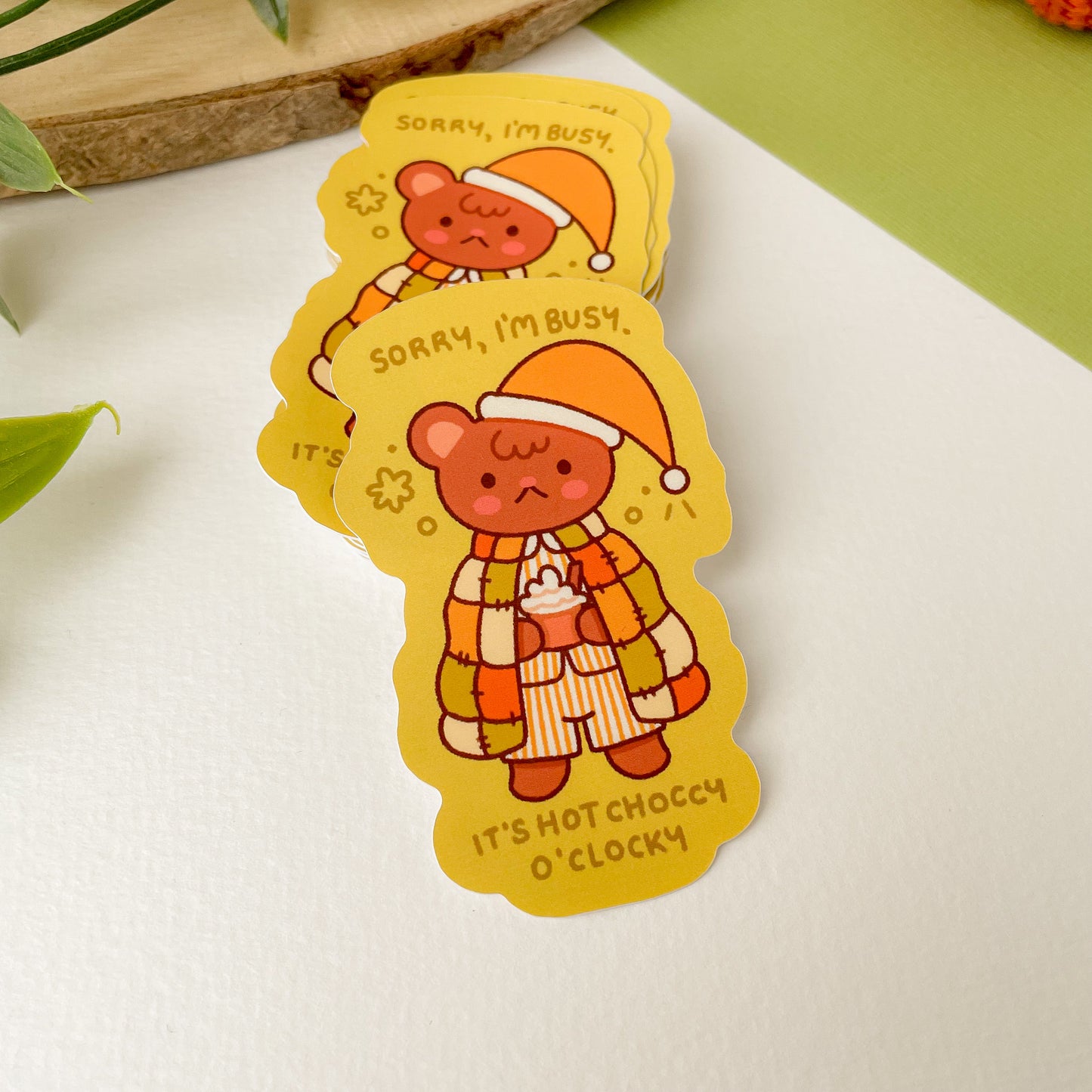 Hot Choccy O'Clocky (Bear) - Matte Vinyl Sticker
