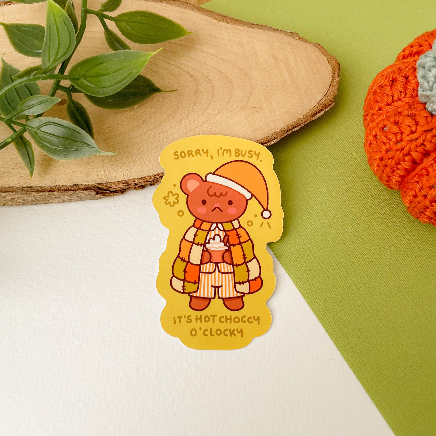 Hot Choccy O'Clocky (Bear) - Matte Vinyl Sticker