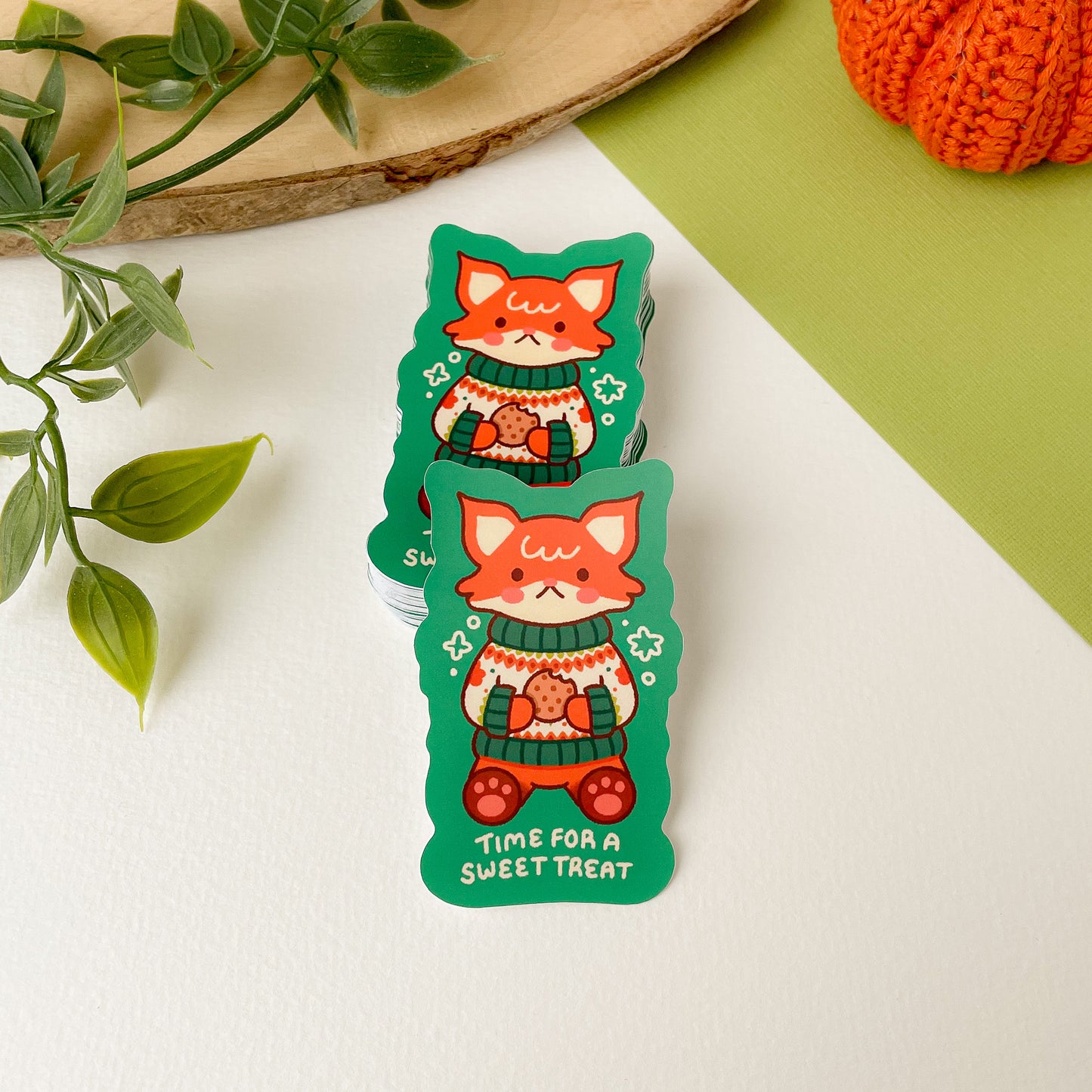 Time for a Sweet Treat (Fox) - Matte Vinyl Sticker