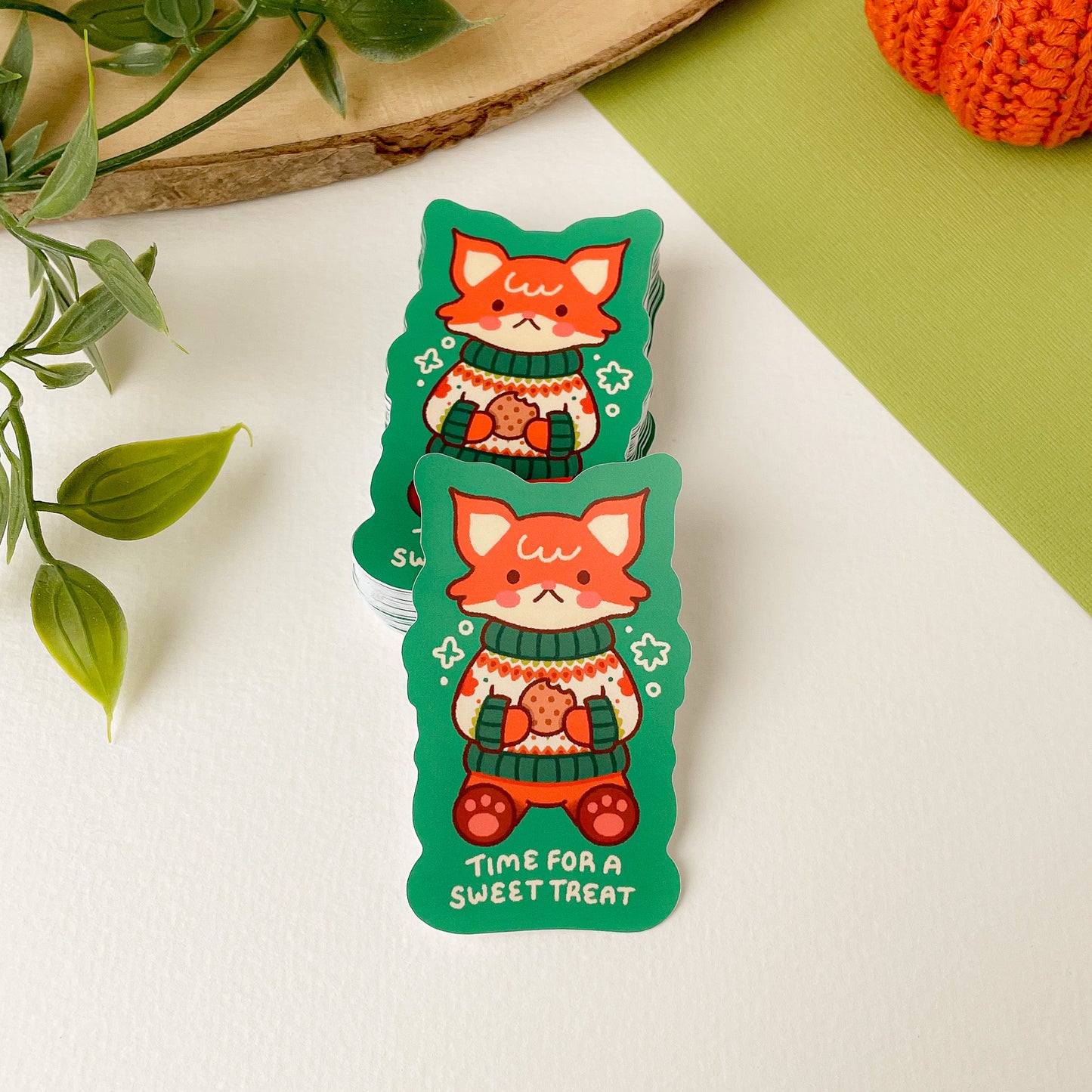 Time for a Sweet Treat (Fox) - Matte Vinyl Sticker