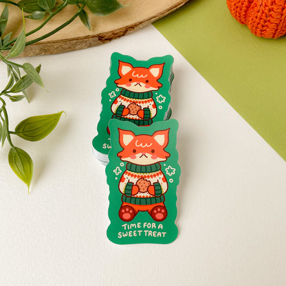 Time for a Sweet Treat (Fox) - Matte Vinyl Sticker