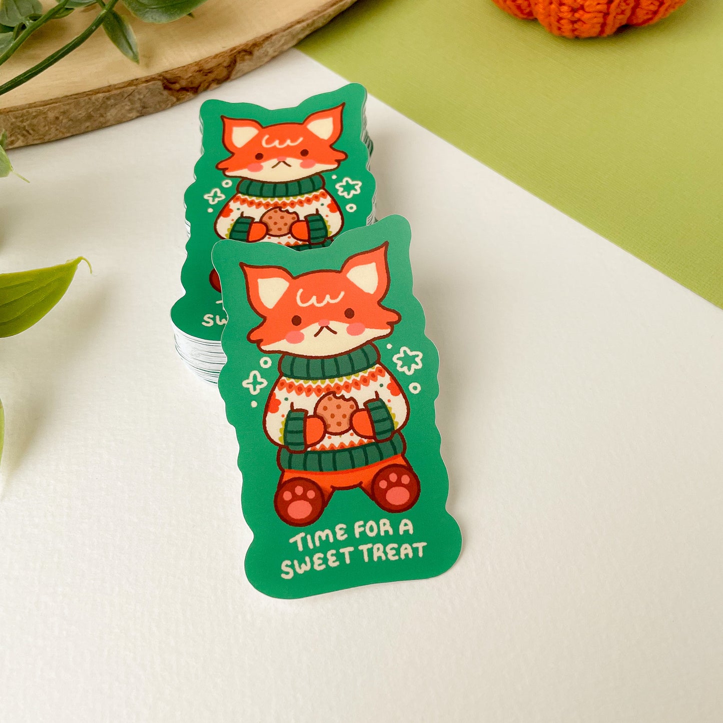 Time for a Sweet Treat (Fox) - Matte Vinyl Sticker