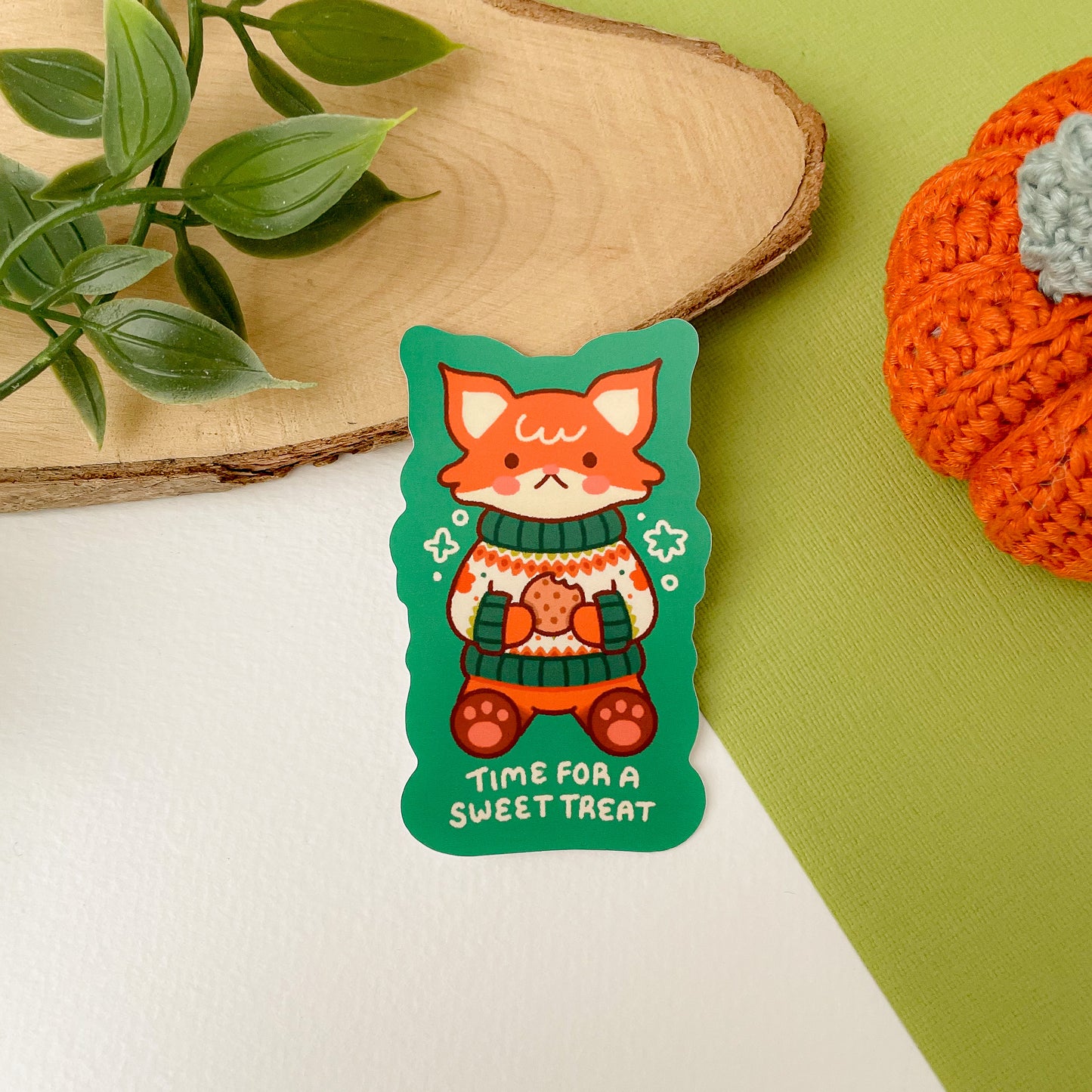 Time for a Sweet Treat (Fox) - Matte Vinyl Sticker