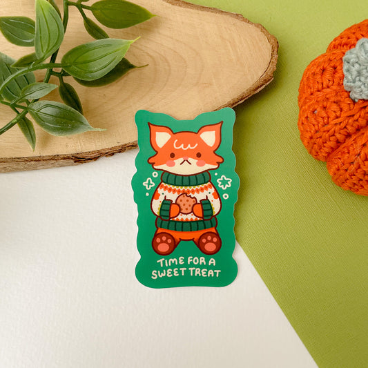 Time for a Sweet Treat (Fox) - Matte Vinyl Sticker