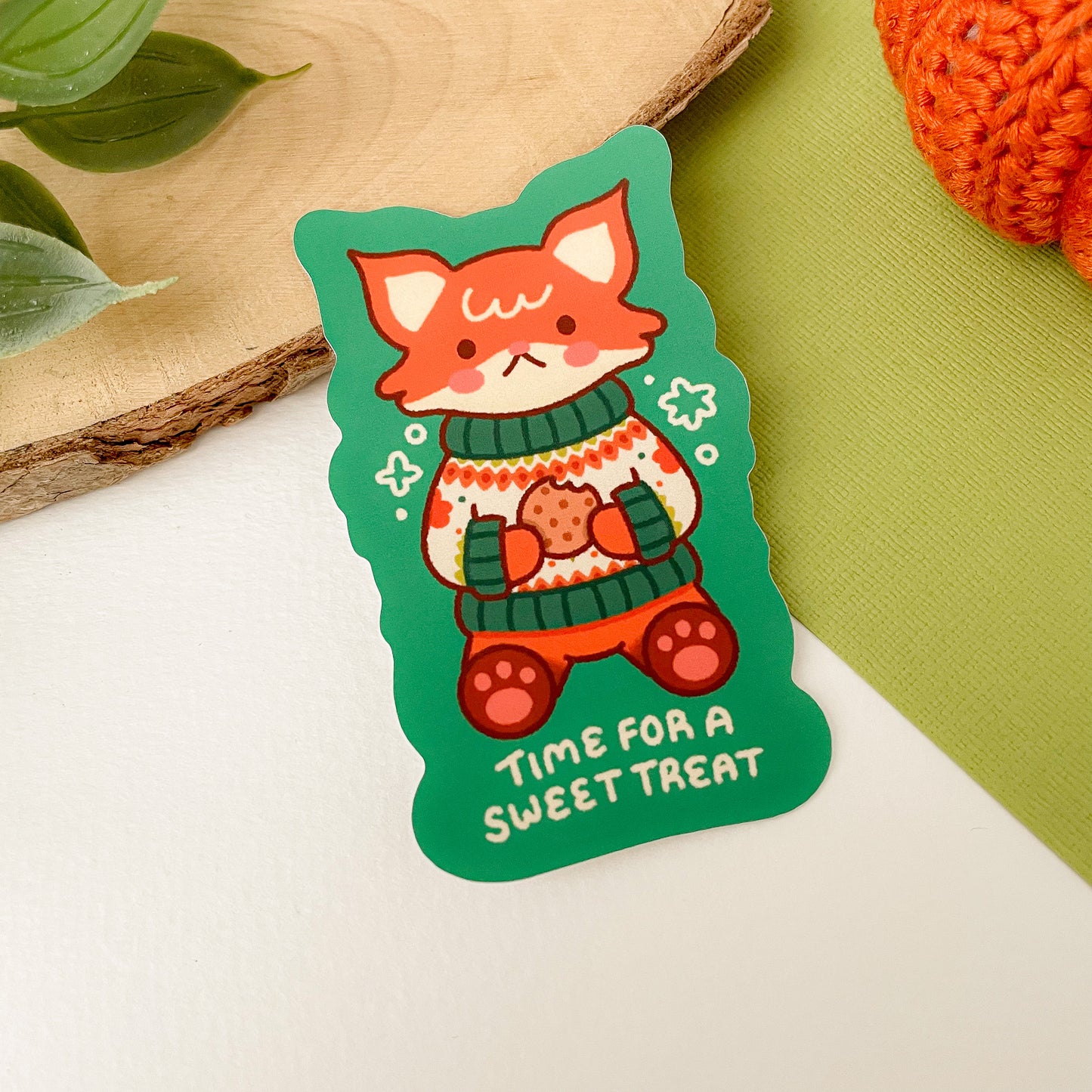 Time for a Sweet Treat (Fox) - Matte Vinyl Sticker