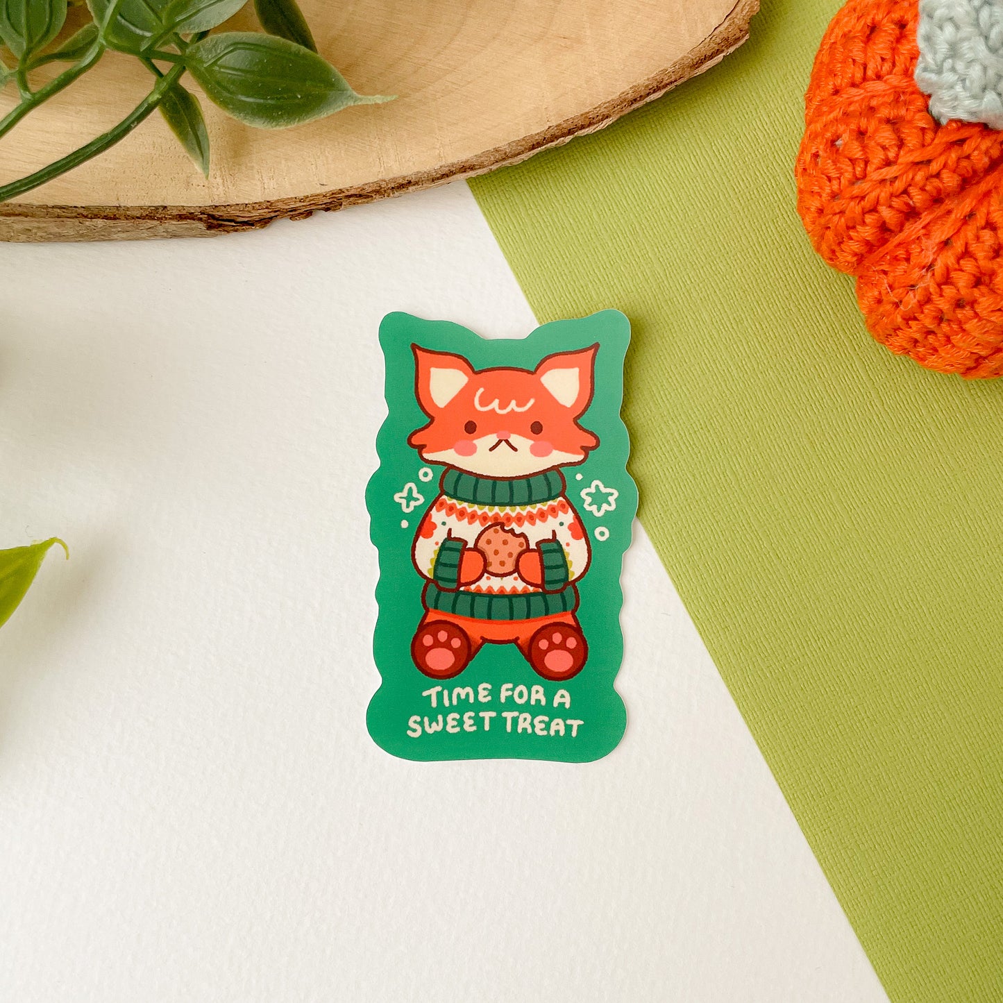 Time for a Sweet Treat (Fox) - Matte Vinyl Sticker