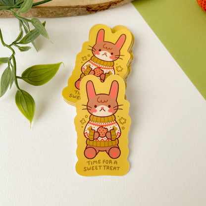 Time for a Sweet Treat (Rabbit) - Matte Vinyl Sticker
