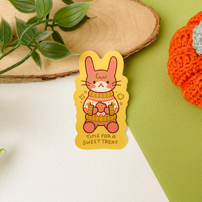 Time for a Sweet Treat (Rabbit) - Matte Vinyl Sticker