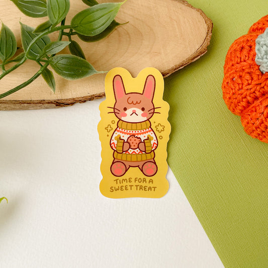 Time for a Sweet Treat (Rabbit) - Matte Vinyl Sticker