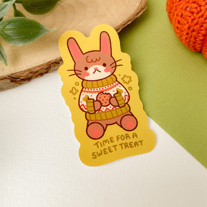 Time for a Sweet Treat (Rabbit) - Matte Vinyl Sticker