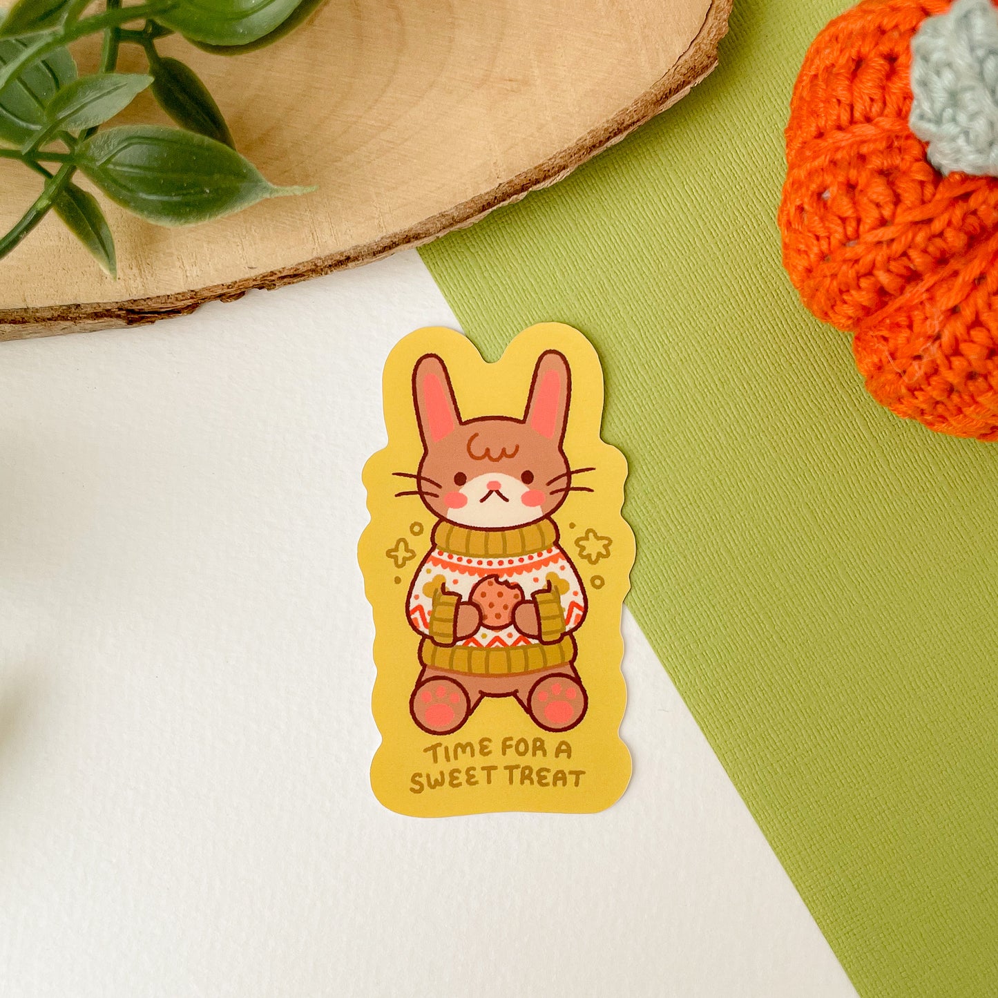 Time for a Sweet Treat (Rabbit) - Matte Vinyl Sticker