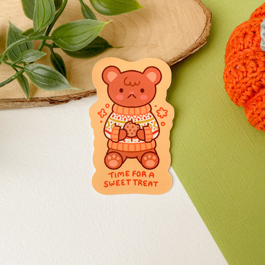 Time for a Sweet Treat (Bear) - Matte Vinyl Sticker