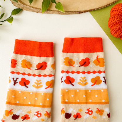 Kiki the Cat Autumn Pattern - Cotton Socks