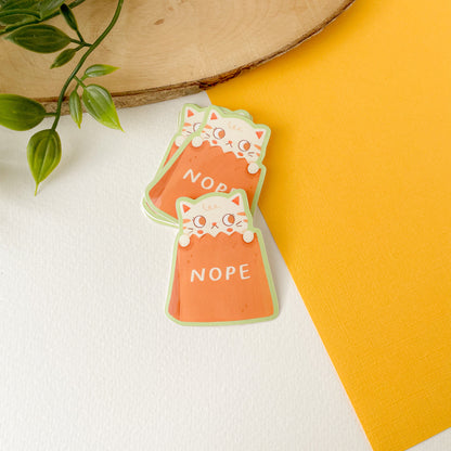NOPE Cat - Glossy Vinyl Sticker