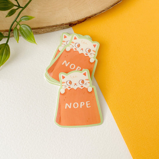 NOPE Cat - Glossy Vinyl Sticker