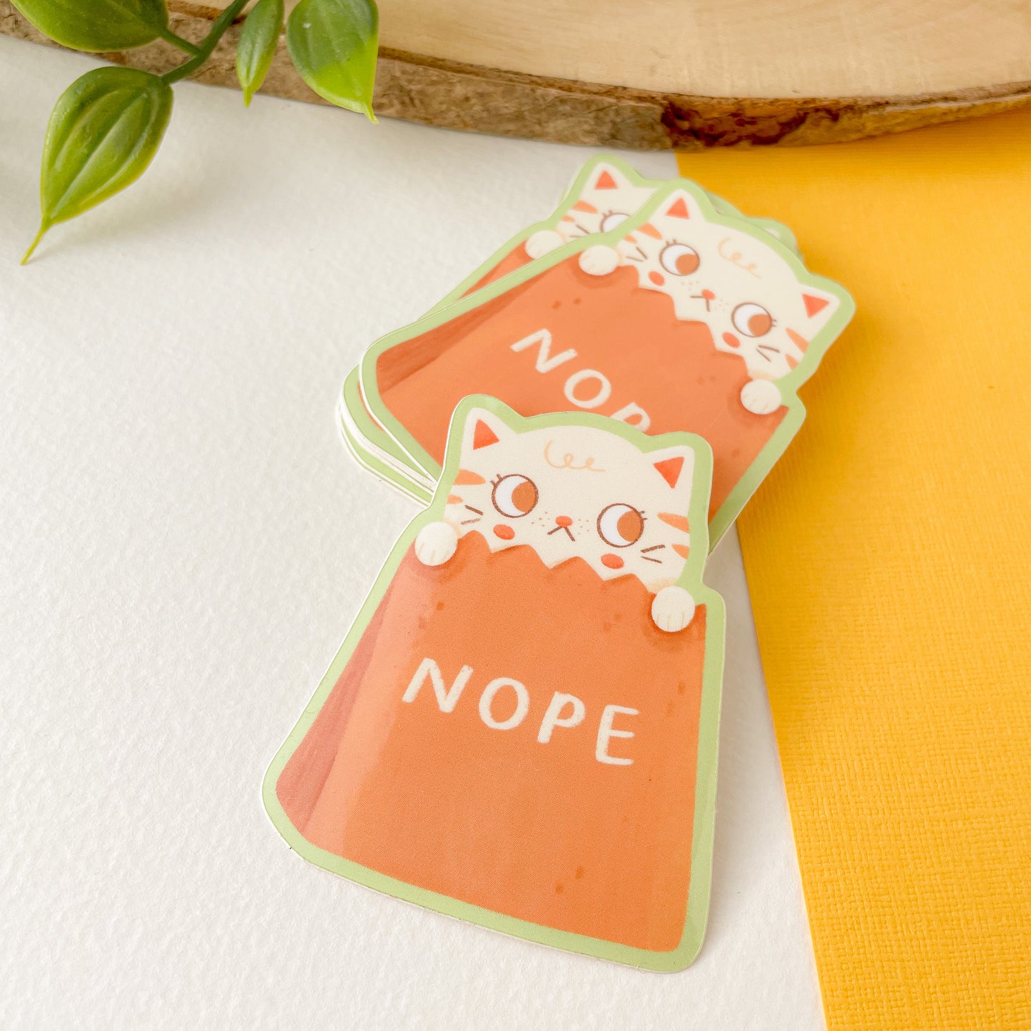 NOPE Cat - Glossy Vinyl Sticker