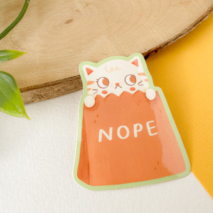 NOPE Cat - Glossy Vinyl Sticker