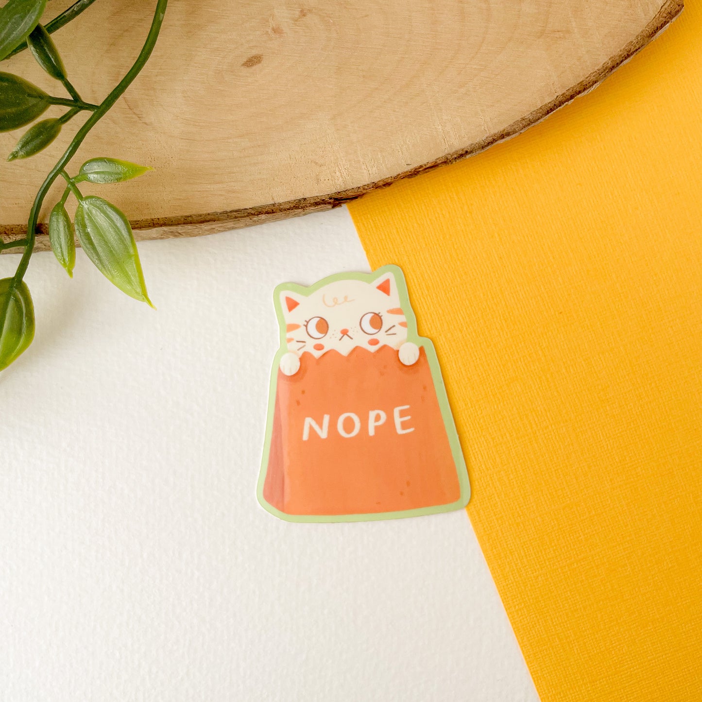 NOPE Cat - Glossy Vinyl Sticker