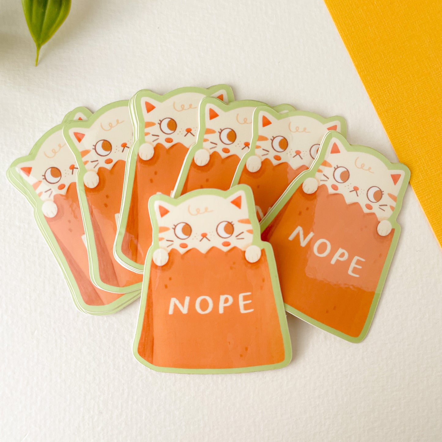 NOPE Cat - Glossy Vinyl Sticker