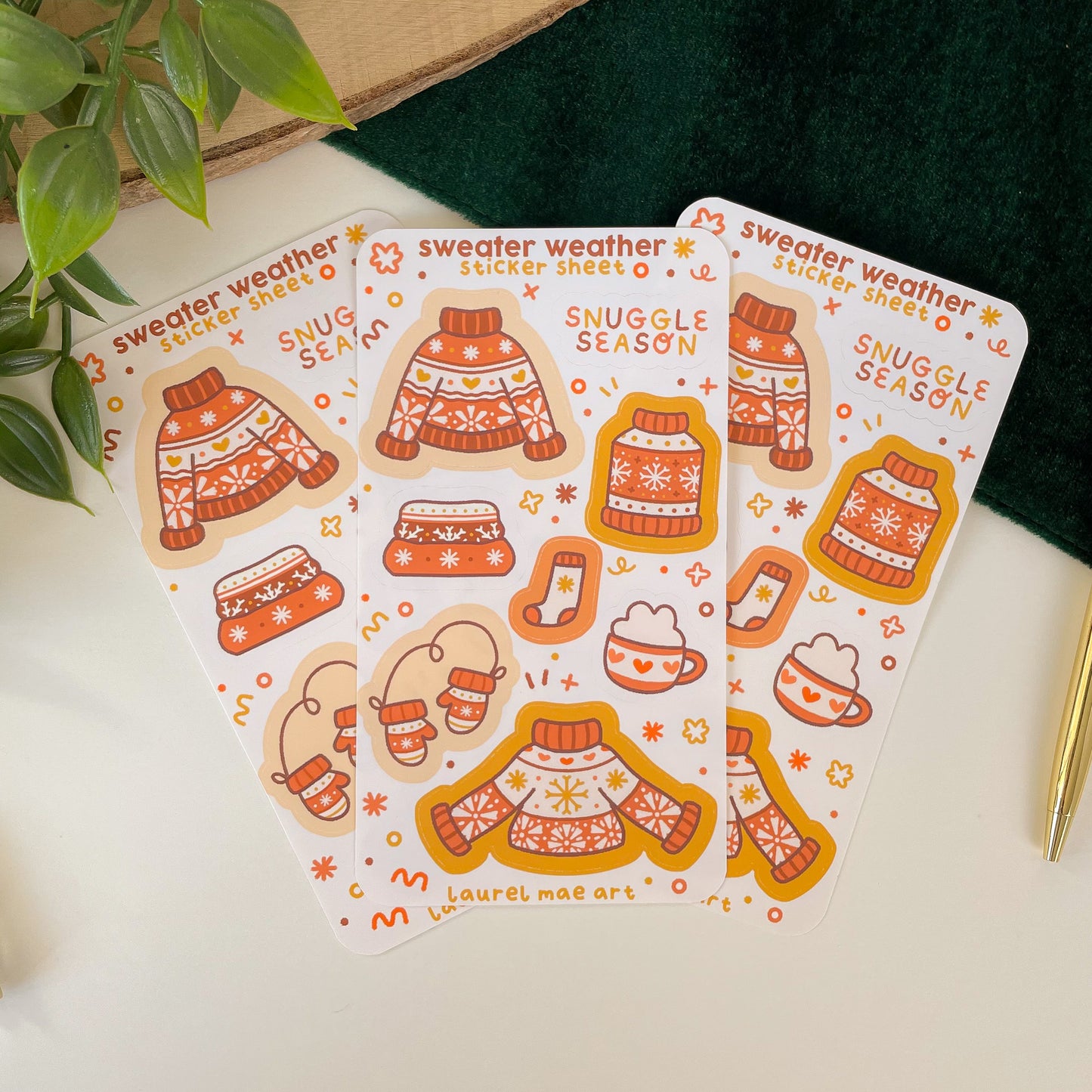 Sweater Weather (Orange) - Mini Sticker Sheet