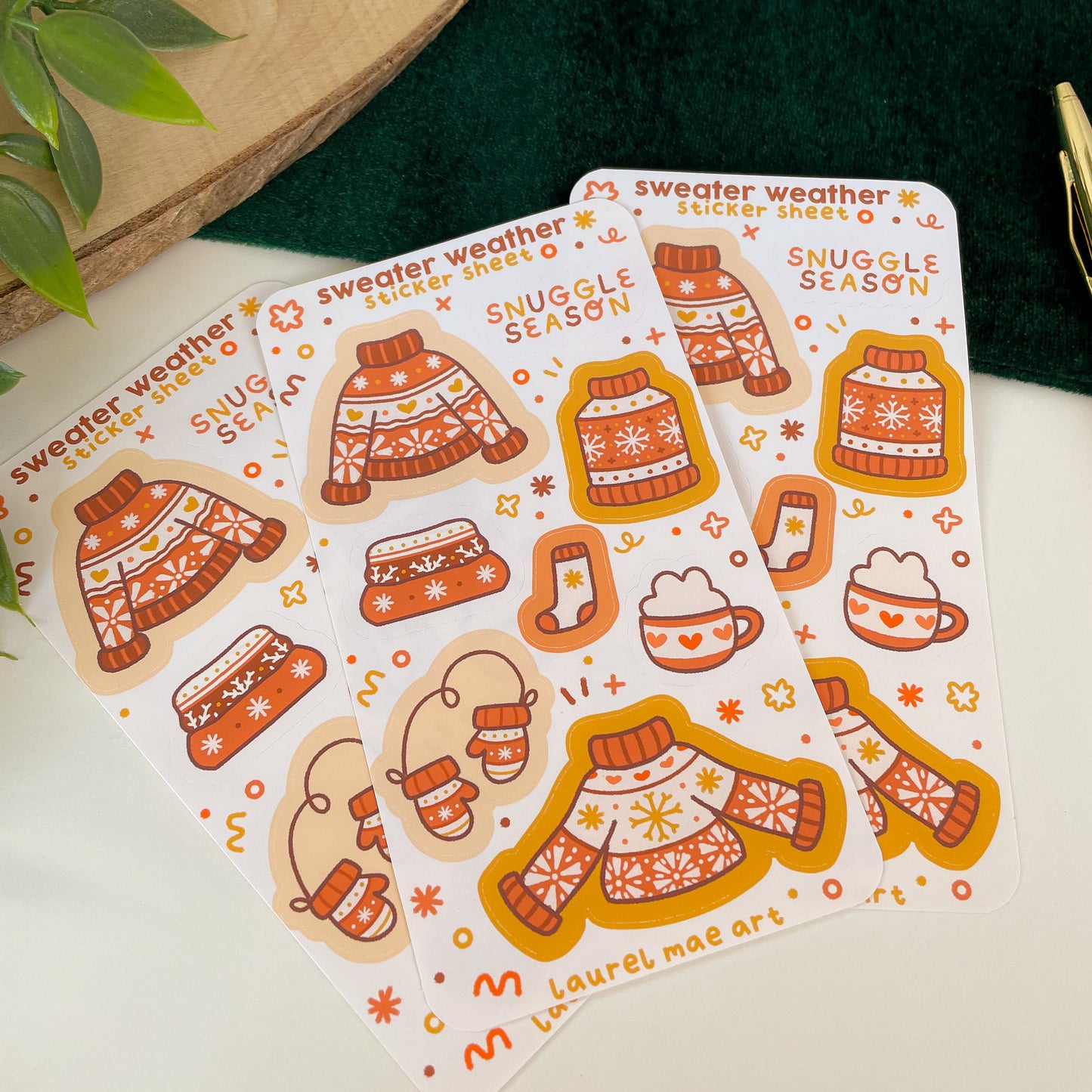 Sweater Weather (Orange) - Mini Sticker Sheet
