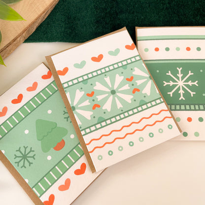 Winter Knits Mini Illustrated Christmas Card Pack (3pcs)