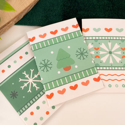 Winter Knits Mini Illustrated Christmas Card Pack (3pcs)