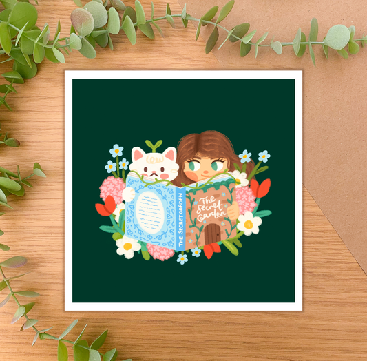 Lost in a Book - Square Art Print