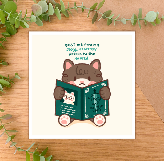 Just Me and My Silly Fantasy Novels - Square Art Print