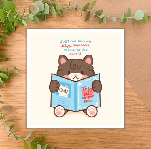 Just Me and My Silly Romance Novels - Square Art Print