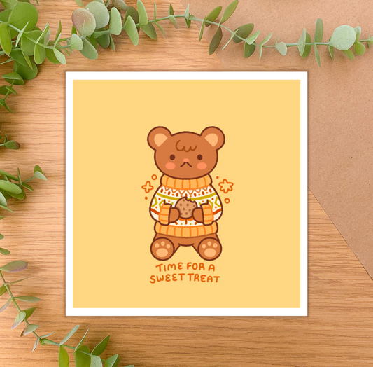 Time for a Sweet Treat (Bear) - Square Art Print