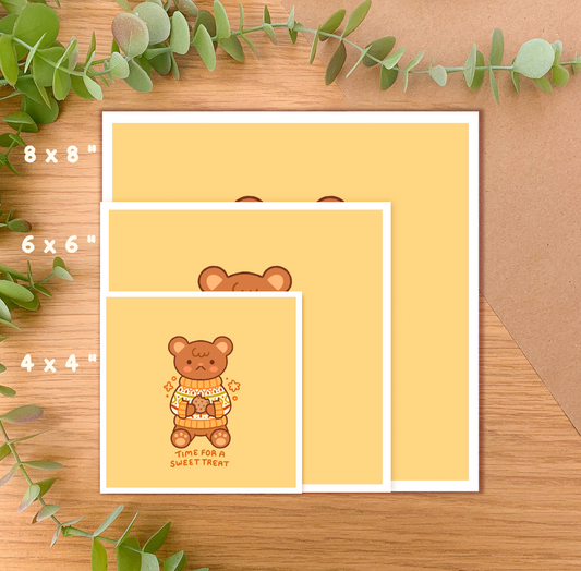 Time for a Sweet Treat (Bear) - Square Art Print