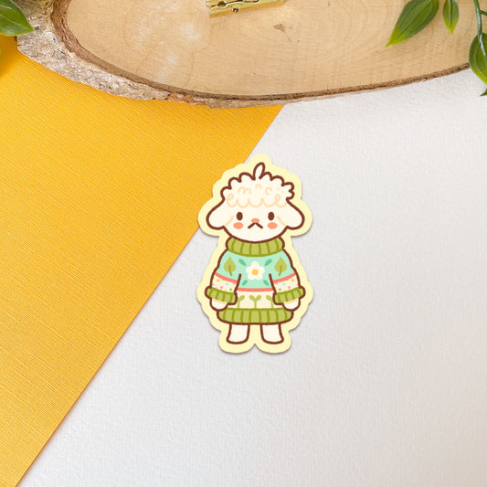 Cozy Knits Lamb - Matte Vinyl Sticker
