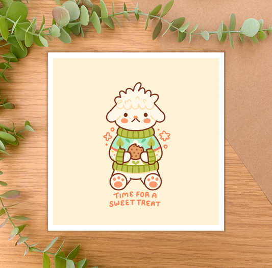 Time for a Sweet Treat (Lamb) - Square Art Print