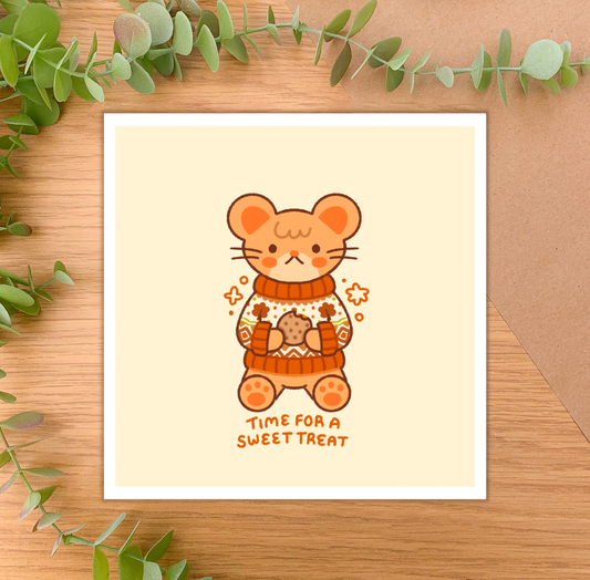 Time for a Sweet Treat (Mouse) - Square Art Print