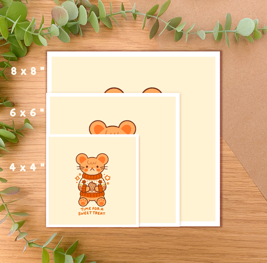 Time for a Sweet Treat (Mouse) - Square Art Print