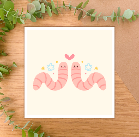 Worm Besties - Square Art Print