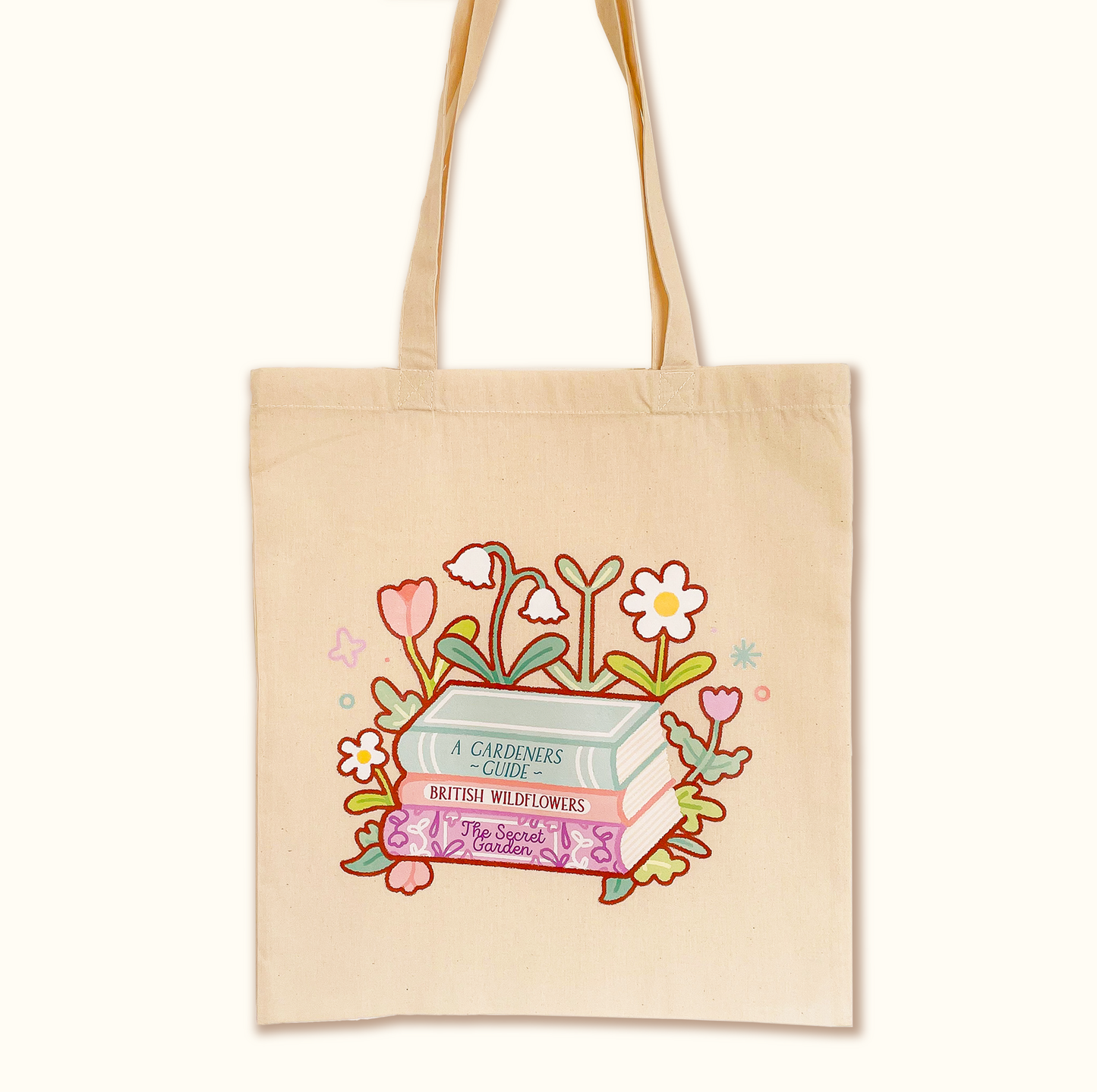 Books & Flowers Tote Bag