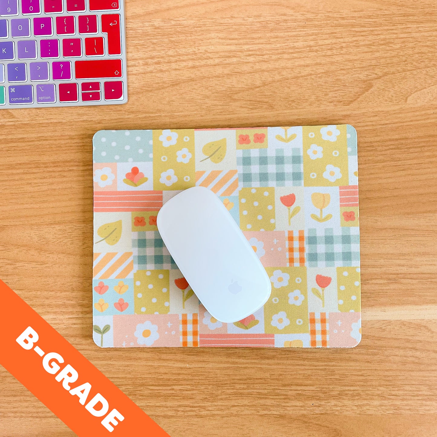 *B-GRADE* Spring Patchwork - Rectangle Mouse Mat