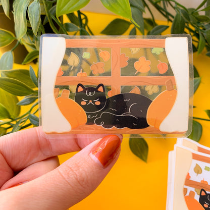Autumn Catnap - Clear Vinyl Sticker