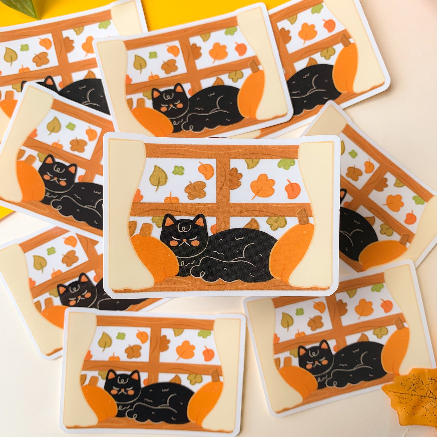 Autumn Catnap - Clear Vinyl Sticker