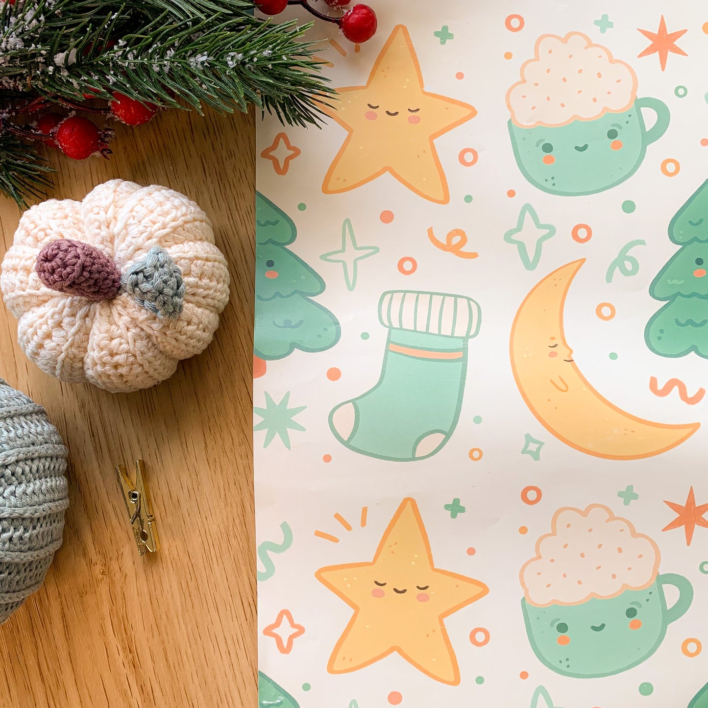 Cozy Christmas - Wrapping Paper Sheet
