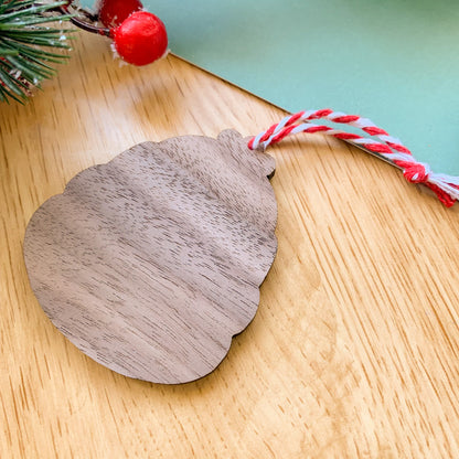 Christmas Pudding Crème - Wooden Decoration