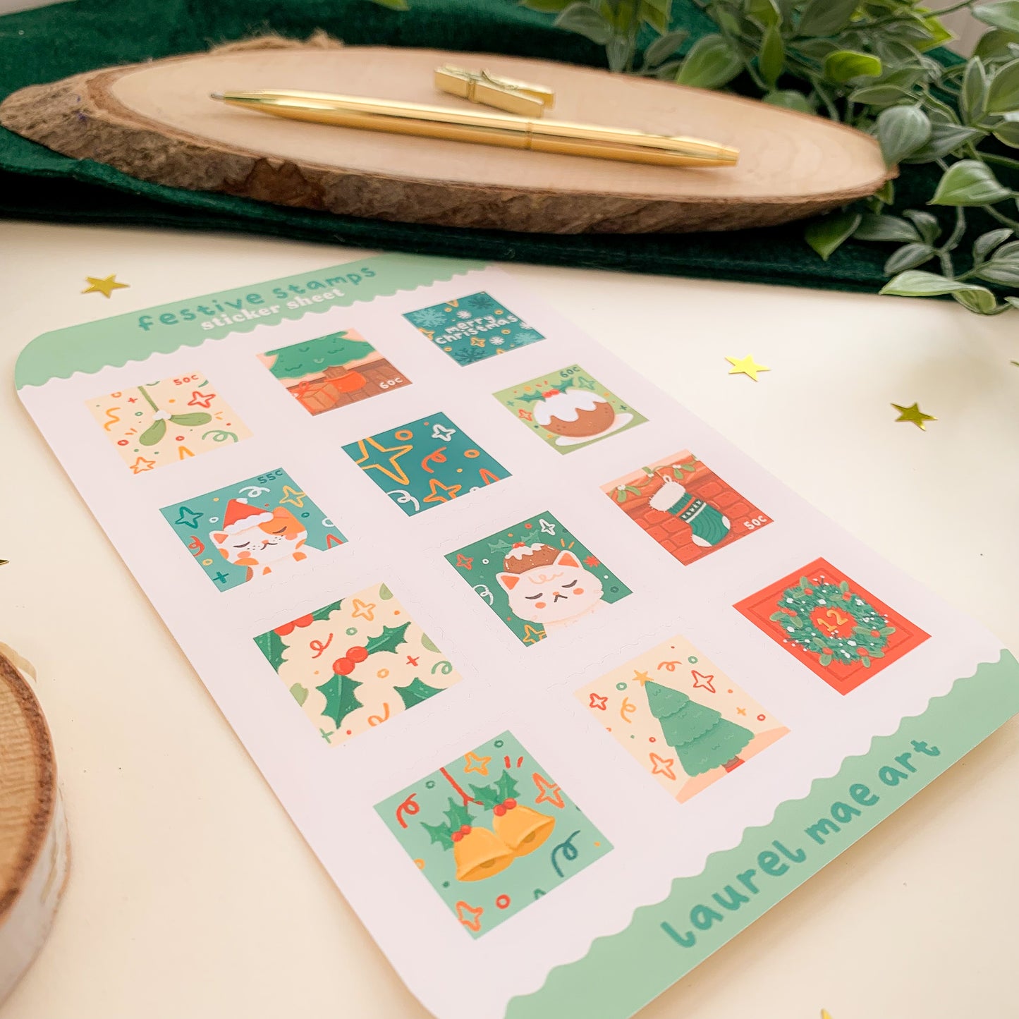 Festive Stamps - Sticker Sheet