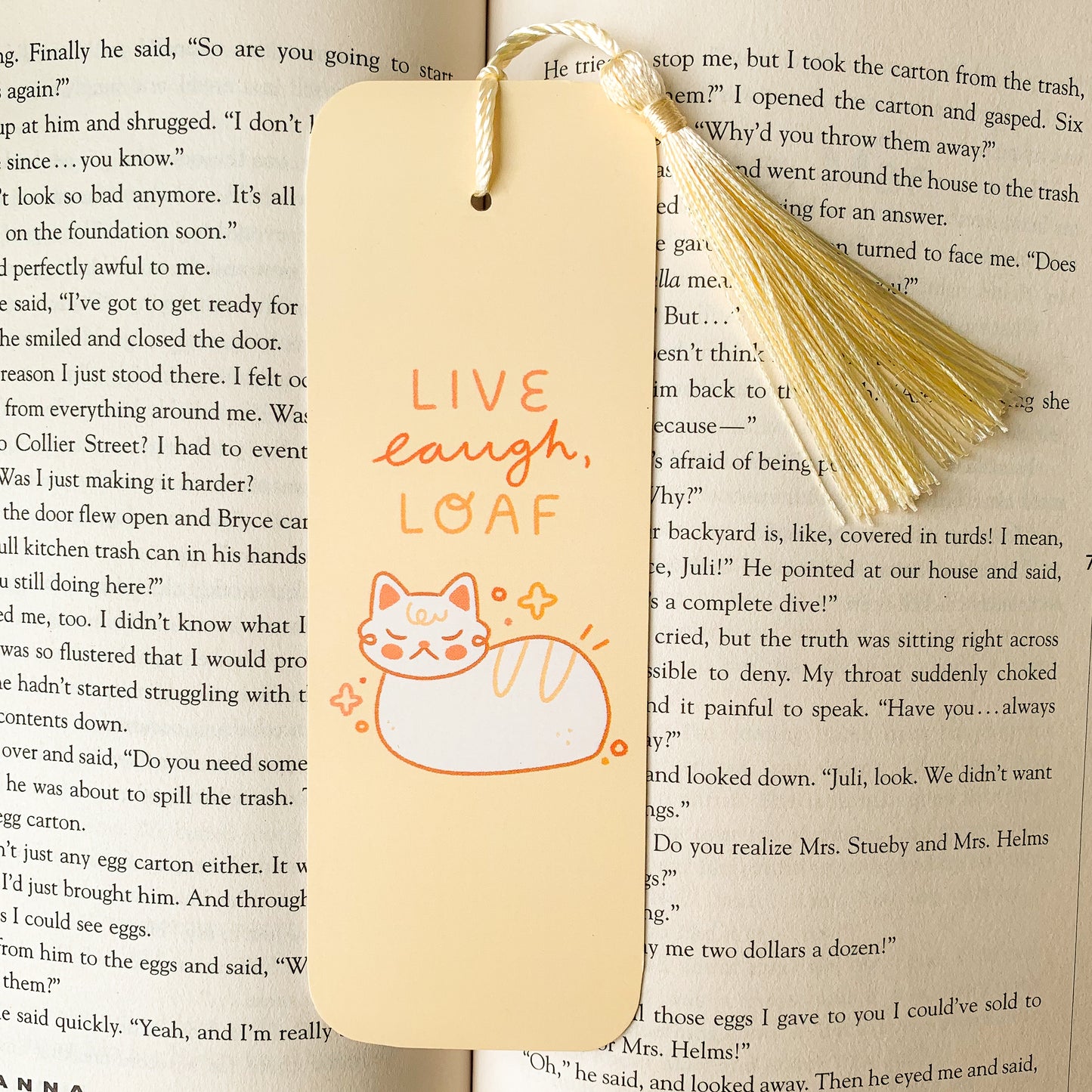 Live, Laugh, Loaf Bookmark